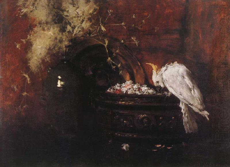 William Merritt Chase Still life and parrot china oil painting image